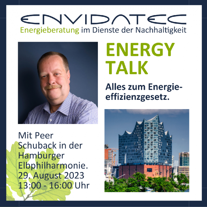 Envidatec lädt zum Energy Talk zum Energieeffizienzgesetz und Energiemanagementsystemen mit Peer Schuback ein!